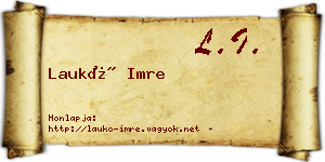 Laukó Imre névjegykártya